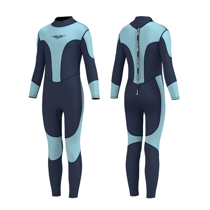 boys wetsuit, side by side